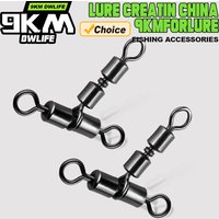 3 Way Fishing Swivels 15~30Pcs Double Rolling Swivels T-Shape Triple Fishing Swivel Cross Line Fishing Tackle Connector Clip