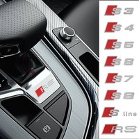 For AUDI RS SLINE TT Quattro S3 S4 S5 S6 S7 S8 A4 B7 B8 B9 A3 8L A5 A6 S A3 A4 3D Nickle Metal Car Interior Sticker Badge Decor