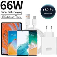 6A 66W USB Super Fast Charger for Huawei Mate 40 50 60 P50 P60 Nova 9 10 Honor 90 100 Magic 5 USB Type C Quick Charge Data Cable