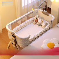 Children Bed Portable Foldable Baby Crib Bassinet Newborn Co Sleeper Travel Bed Multifunctional Convertible Sidecar Furniture