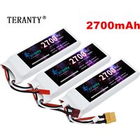 1/3PCS 2S 7.4V Lipo Battery 2700mAh 45C With T Plug for RC FPV Airplane Helicopter Drone Tank Model Racing Car Hobby JST XT60