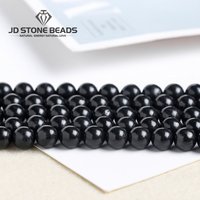 Natural Stone Russia Shungite Beads Genuine Semi-precious Smooth Round Loose Bead For Jewelry Making Bracelet Necklace Accessory