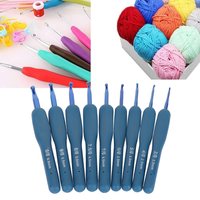 9PCS Crochet Hook Set Ergonomic Soft Grip Crochet Hook Knitting Needle Aluminum Crochet Hooks for Beginners
