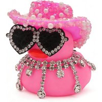 Pink Diamond Rubber Duck Car Ornaments Funny Duck Car Accessories Dashboard Decorations Cool Ducks for Jeep Desk Office