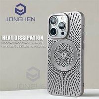 Luxury Heat Dissipation Hollow For Magsafe Case For iPhone 15 14 13 12 16 Pro Max Titanium Magnetic Wireless Charge Hard Cover
