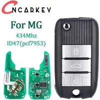 For MG HS ZTS ZS MG3 MG6 MG5 RX5 RX8 i5 i6 Half Smart Car Key 433Mhz ID47 Chip 7953 Folding Remote Fob 3 Buttons Battery Logo
