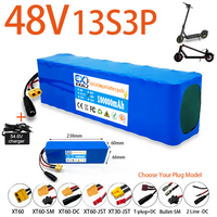 48V E-Bike Battery 13S3P 100Ah 18650 Rechargeable Lithium Pack for Electric Scooter Bicycle 1000W BMS + 54.6V Charger