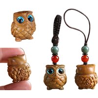Wooden Owl Shape Carving Statue Owl Sculpture Statue Car ecor Decorate Fake Owls Home Animals Party Decorations Little for Gift