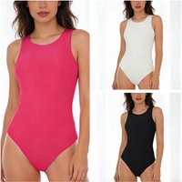 Womens Clothing Sleeveless Jumpsuits Rompers Soft And Stretchy Casual Slim Fit Double Layer Sexy Playsuits Y2K O-neck Bodysuits