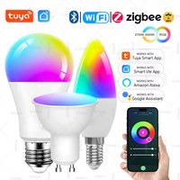Tuya ZigBee WiFi Bluetooth E27 E14 GU10 LED ampoule vie intelligente App contrôle RGBCW lampe à intensité variable ampoules intelligentes fonctionne avec Alexa