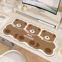 Cartoon bear special-shaped cute diatom mud high-value mouse pad oversized office computer desk dormitory keyboard table mat