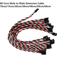 Male to Male Servo Extension Cable 60 Core Anti Plug Lead Cord Wire JR Futaba Plug Connector 10pcs/Lot Flight Control RC Parts