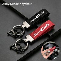 Horseshoe Buckle Jewelry Motorcycle High-Grade Keyring Leather Suede Keychain For Honda Super CUB C70 90 110 C125 Accessories