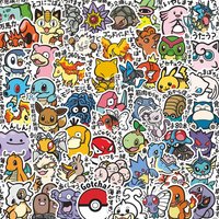 10/30/56pcs Cute Anime Pokemon Stickers Pikachu Cartoon Decals Graffiti Laptop Motorcycle Stationery Kawaii DIY Sticker Packs