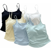 Sweet Sleeveless Suspender Vest Slim With Padded Cups Fitted Tops Underwear Short Vest Daily Use