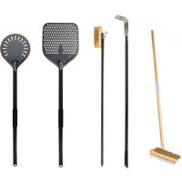 Pizza oven brush, Long Pizza Peel AdjustableTurning Shovel, barbecue cleaning brush for small oven scrape,Pizza kitchen tools