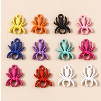 10pcs 13*17mm Halloween Charms Steampunk Colorful Spider Pendants for Necklaces Earrings DIY Handmade Jewelry Accessories
