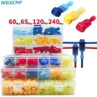 60/240/300 PCS,Bag/Box,Crimp Terminal,T-type Terminal Block,Cable Connectors,Electric Wire Connector,Electrical Terminal Block