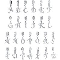 925 Sterling Silver Charms Original Letter Alphabet A-Z Pendant Beads Fit Brand Bracelets Necklaces Diy Jewelry For Women
