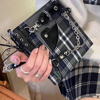 Denim Binder Y2K Pleated Skirt A7 Loose-Leaf Notebook for Girl Grid Pattern Mini Jeans Photo Card Holder