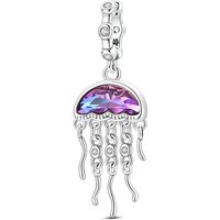 Original 925 Sterling Silver Charms Bead Colorful Jellyfish Dangle For Women Fine DIY Birthday Jewelry Gifts