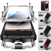 Heavy Duty Aluminum Metal Cover For iPhone 17 16e 15 14 13 12 11 Pro Max Shockproof Gorilla Glass Metal Case For iPhone XS Max
