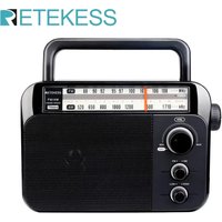RETEKESS TR604 AM FM-Radio, tragbarer Plug-in-Radio-Transistor, angetrieben durch 3 D-Batterien oder AC 220 V für Senioren und Zuhause