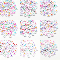 100-500PCS Acrylic White Round Alphabet Beads Colorful A-Z 26 Letter Beads for Jewelry Making DIY Bracelet Necklace Accessories