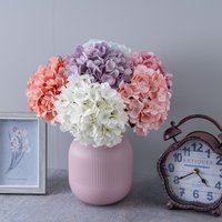 Pink Silk Hydrangeas Artificial Flowers Wedding Flowers for Bride Hand Silk Blooming Peony Fake Flowers White Home Decoration