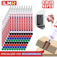 iLMH 4-40Pcs Deep Hole Long Nib Head Marker For Metal Perforating Pen Waterproof Bathroom Woodworking Decor Multi-Purpose Tool