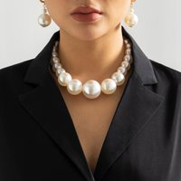 Big Imitation Pearl Beads Short Choker Necklaces for Women Charms Ladies Collar 2023 Fashion Jewelry Wedding Accessories on Neck
