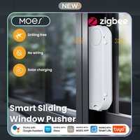 MOES Tuya ZigBee Smart Sliding Window Pusher Automatic Opener Closer Solar Charging App Remote Control Support Alexa Google Home