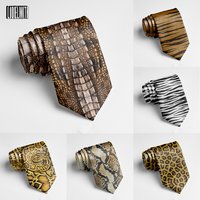 New Snakeskin Leopard Pattern Zebra Pattern Necktie Men's 8cm Wide Polyester Shirt Suit Accessories Business Casual Party Tie Gi