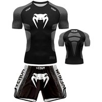 Free fighting and Boxing MuayThai Shirt shorts set Venom UFC Sets Quick-Drying Breathable Polyester Training T-Shirt Shorts set