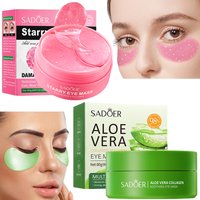 60/120PCS rose/aloe eye mask, containing rose/aloe essence, nourishing, anti-wrinkle, remove eye bags, lighten dark circles