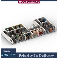 MOC City Office Lounge Model Building Block Assembly Building Street View Collection Series Toy Gifts