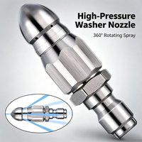 1/4" High Pressure Water Jet Nozzle, Quick Connect Tip for Sewer Drain Cleaning, Heavy Duty Drain Hose Cleaner Tool