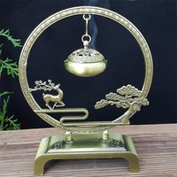 Retro Incense Burner Hollow Out Zinc Alloy Hanging Fulu Shou Incense Burner Household Incense Burner Incense Stick Ornament