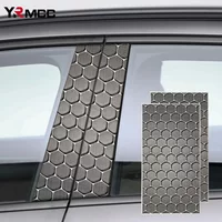 2pcs Honeycomb Car Stickers Waterproof B Pillar Vinyl Wrap Center Column Covers DIY Scratch Resistant Car Styling Decor Sticker