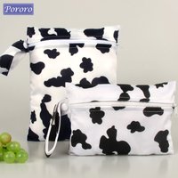 Pororo 2pcs Wet Bag Waterproof 14x20cm & 20x25cm Mini Baby Diaper Nappy Bag Washable Reusable Makeup Bag