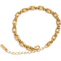 Yhpup Stainless Steel Metal Chain High Quality Bracelet Bangle Fashion Personalized Waterproof Wrist Jewelry Bijoux for Women