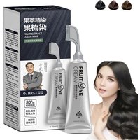 80ML Black Fruit Dyeing Hair Cream Natural Hair Dye Keratin Hair Color Plant Essence Hair Hair Washing Color Cream with a Comb