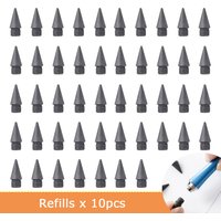 10Pcs Everlasting Pencil Replaceable Refill Infinite Pencil Replaceable Graphite Nib Metal Inkless Writing Pens Nib