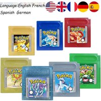 HOT USA ESP FRA GBC Pokémon Cartridge Bundle Red/Blue/Crystal/Gold/Silver/Yellow/Green Multilingual Card Pokémon Game Card image 4