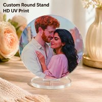 A customizable acrylic desktop ornament—personalized with any photo—serving as a unique piece of desktop art decor.