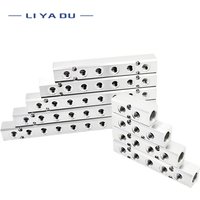 Pneumatic Air Multiple Line Exhaust Manifold Distributor Connector 1/2 Pt Thread Port 2 3 4 5 6 Way 1/4 Aluminium Splitter