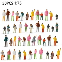 50Pcs 1:75 Scale Model Miniature Figures N Scale Painted Scenes Modelling People Assorted Poses Multicolor Scale Passenger Toys