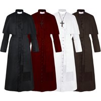 Neues Mittelalterliches Renaissance-Vintage-Priesterkleid Halloween Herren Papst-Pastor-Umhang Cosplay-Kostüm Renaissance-Mönchsgewand