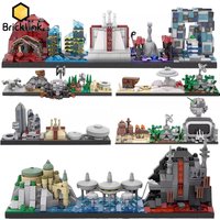 Bricklink MOC Star Movie City Skyline Architecture Trilogy Spaceship Street View Sets Building Blocks Kid Toys Christmas Gift