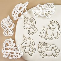 4 Pcs Unicorn Cookie Cutters Set Cute Unicorn Themed Baking Molds for Girls Birthday Baby Shower Party Pastries Biscuits